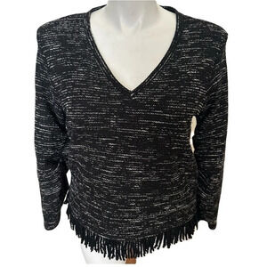 Vince Camuto Fringed Sweater Size L